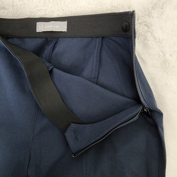 Everlane Navy Blue The Side Zip Stretch Cotton Work Pant - Picture 5 of 13
